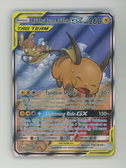 Pokemon TCG Unified Minds 221/236 Raichu & Alolan Raichu Ultra Rare - Image 1