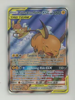 Pokemon TCG Unified Minds 221/236 Raichu & Alolan Raichu Ultra Rare - Image 1