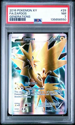 2016 POKEMON XY GENERATIONS #29 FA/ZAPDOS GENERATIONS PSA 7 - Image 1