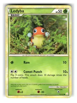 Ledyba 71/123 Common HeartGold & SoulSilver Pokemon Damaged - Image 1