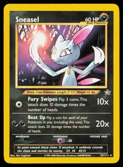 SNEASEL 25/111 VINTAGE RARE NEO GENESIS POKEMON LP - Image 1
