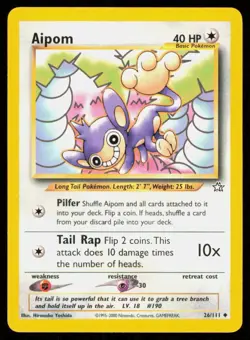 AIPOM 26/111 VINTAGE UNCOMMON NEO GENESIS POKEMON LP - Image 1