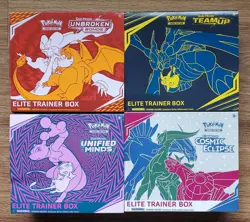 OPEN NO PACKS Pokemon Team Up, Unbroken Bonds, Unified Minds, Cosmic Eclipse ETB - Image 1