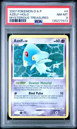 Azelf 2007 Mysterious Treasures #4/123 Pokemon Holo PSA 8 - Image 1