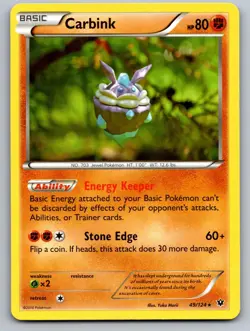 Carbink 49/124 Rare Fates Collide Pokemon Near Mint Yuka Morii - Image 1