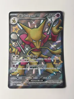 Pokemon TCG Alakazam ex 215/091 Paldean Fates Ultra Rare Full Art Holo 310 HP - Image 1