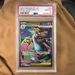 2025 POKEMON PFL EN-PHANTASMAL FLAMES ULTRA RARE #109 MEGA CHARIZARD X EX PSA 10 - Image 1
