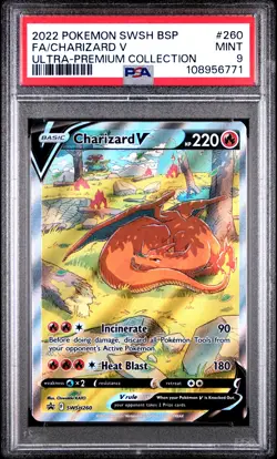 2022 Pokemon SWSH UPC Black Star Promo 260 Charizard Full Art V UPC PSA 9 - Image 1