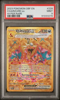 2023 POKEMON OBSIDIAN FLAMES CHARIZARD EX #228 HYPER RARE PSA MINT 9 #91033278 - Image 1