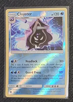 Cloyster #34/149 *REVERSE HOLO* (Sun & Moon Base Set) SM01 Pokemon NM *2017* - Image 1