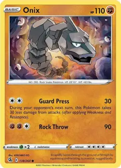 Onix #138/264 *REVERSE HOLO* (Fusion Strike) SWSH08 Pokemon *2021* - Image 2