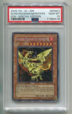 2005 YU-GI-OH EEN SE SACRED PHOENIX OF NEPHTHYS EEN-ENSE3 HOLO PROMO PSA 10 A P1 - Image 1