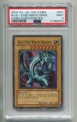 2004 KONAMI YU-GI-OH KAIBA SD BLUE-EYES WHITE DRAGON SKE-001 SR HOLO PSA 9 A P1 - Image 1