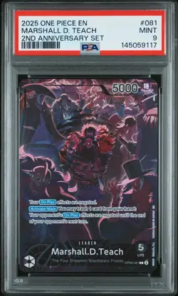 2025 One Piece English Version 2ND Anniversary Set Marshall D. Teach PSA 9 #081 - Image 1