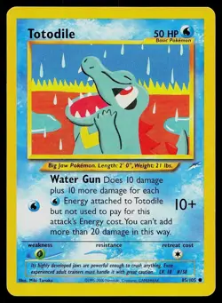 Pokemon Card Neo Destiny Totodile 85/105 Unlimited Common - Image 1