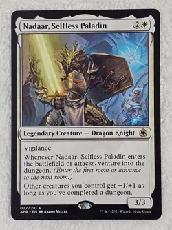 MTG Nadaar, Selfless Paladin #27 Adventures in the Forgotten Realms Card Rare NM - Image 2