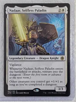 MTG Nadaar, Selfless Paladin #27 Adventures in the Forgotten Realms Card Rare NM - Image 4