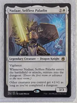MTG Nadaar, Selfless Paladin #27 Adventures in the Forgotten Realms Card Rare NM - Image 5