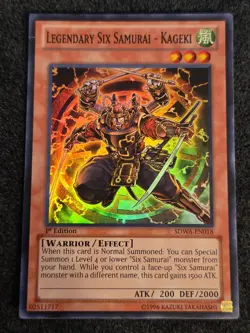 Yugioh Legendary Six Samurai - Kageki SDWA-EN018 Super Rare 1st Ed MP - Image 1