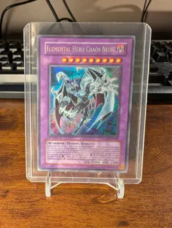 Yugioh TCG 1st Edition Elemental Hero Chaos Neos (Secret Rare) GLAS-EN036 (LP) - Image 1