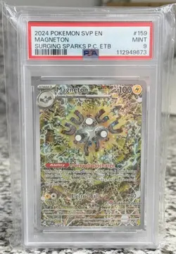 POKEMON SVP SURGING SPARKS POKEMON CENTER ETB STAMPED PROMO #159 MAGNETON PSA 9 - Image 1
