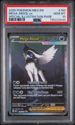 2025 POKEMON MEG EN-MEGA EVOLUTION #180 MEGA ABSOL EX PSA 10 - Image 1