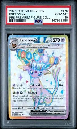 2025 POKEMON SVP EN-SV BLACK STAR PROMO #175 ESPEON EX PSA 10 - Image 1