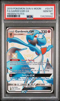 2019 POKEMON SUN & MOON HIDDEN FATES #SV75 FULL ART/GARDEVOIR GX PSA 10 - Image 1