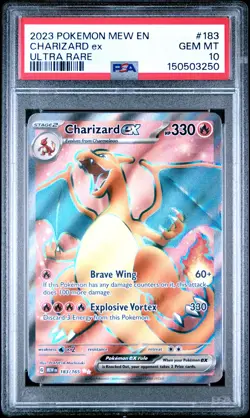2023 POKEMON MEW EN-151 ULTRA RARE #183 CHARIZARD EX PSA 10 - Image 1
