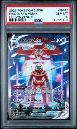 2023 POKEMON SWORD & SHIELD CROWN ZENITH #GG45 FULL ART/DEOXYS VMAX PSA 10 - Image 1
