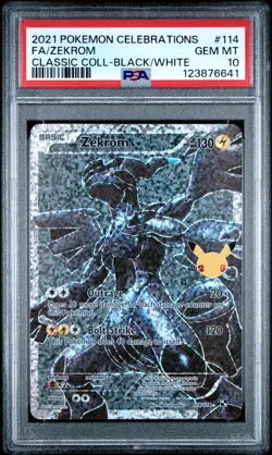 2021 POKEMON CELEBRATIONS CLASSIC COLL #114 FULL ART/ZEKROM PSA 10 - Image 1
