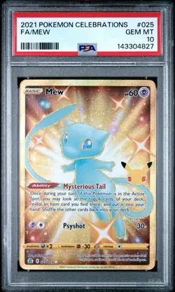 2021 POKEMON CELEBRATIONS #025 FULL ART/MEW PSA 10 - Image 1