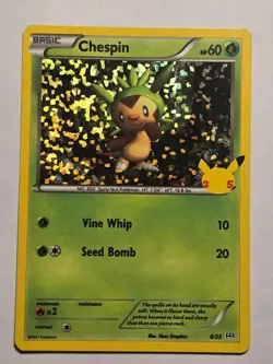Chespin 006/025 Promo McDonald's 25th Anniversary Promos Pokemon NM - Image 1