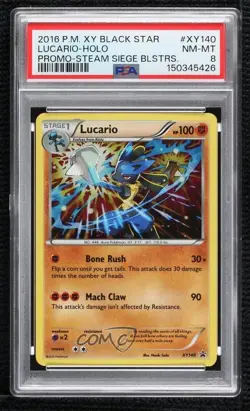 Lucario Pokemon XY Black Star Promo PSA 8 - Image 1
