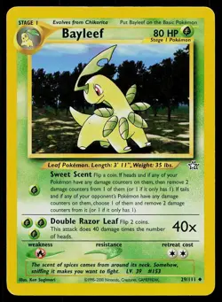 Pokemon Card Neo Genesis Bayleef 29/111 Uncommon - Image 1