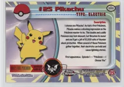 Pikachu Topps Chrome Pokemon TV Animation Edition #25 2000 - Image 2