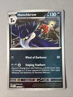 Pokemon TCG * Phantasmal Flames * 58/94 Honchkrow REVERSE HOLO Uncommon FRESH PK - Image 1