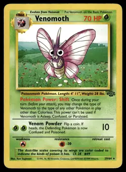 Venomoth 29/64 Jungle Rare Pokemon - Image 1
