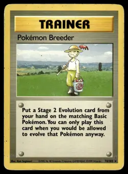 Pokemon Breeder 76/102 Base Set Rare Pokemon - Image 1
