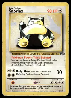 Snorlax 27/64 Jungle Rare Pokemon - Image 1