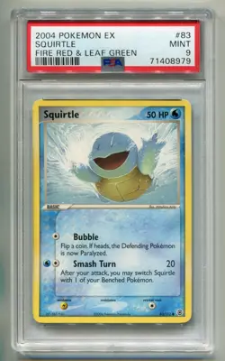 2004 POKEMON EX FIRE RED & LEAF GREEN SQUIRTLE 83/112 COMMON NON-HOLO PSA 9 B P1 - Image 1