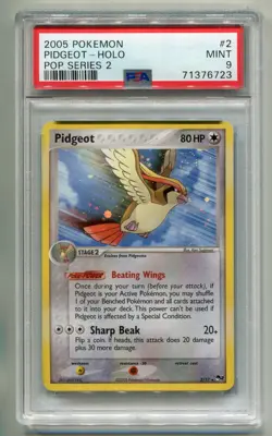 2006 POKEMON POP SERIES 2 PIDGEOT #2/17 BLACK STAR PROMO HOLO FOIL PSA 9 B P1 - Image 1