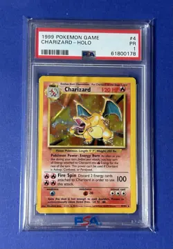 1999 Pokemon Game Charizard Holo #4 PSA 1 PR - Image 1