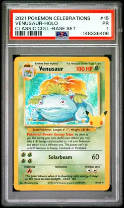 2021 POKEMON CELEBRATIONS CLASSIC COLLECTION #15 VENUSAUR-HOLO PSA 1 - Image 1