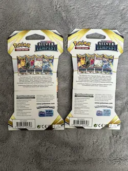 LOT OF 2 ~ Pokemon Sword & Shield Silver Tempest Sleeved Booster Packs Sealed - Image 2
