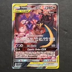 Naganadel & Guzzlord GX (Alternate Full Art) 224/236 Sm Cosmic Eclipse Pokemon - Image 1