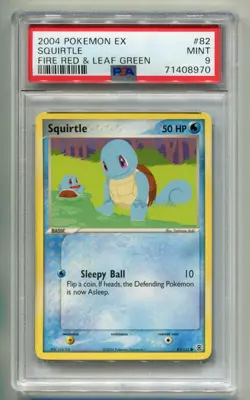 2004 POKEMON EX FIRE RED & LEAF GREEN SQUIRTLE 82/112 COMMON NON-HOLO PSA 9 B P1 - Image 1