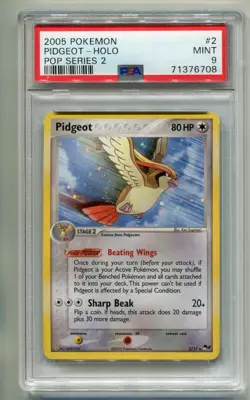 2006 POKEMON POP SERIES 2 PIDGEOT #2/17 BLACK STAR PROMO HOLO FOIL PSA 9 A P1 - Image 1