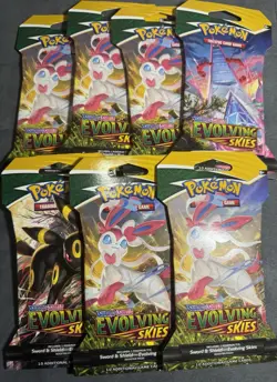 7 Pokemon TCG: Sword & Shield - Evolving Skies Sleeved Booster Pack 820650808784 - Image 1