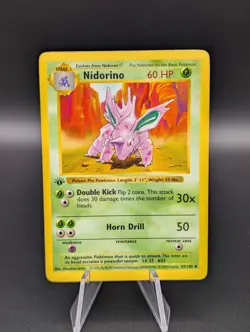 1999 Pokemon NIDORINO Base Set 1ST EDITION Shadowless 37/102 - Image 1